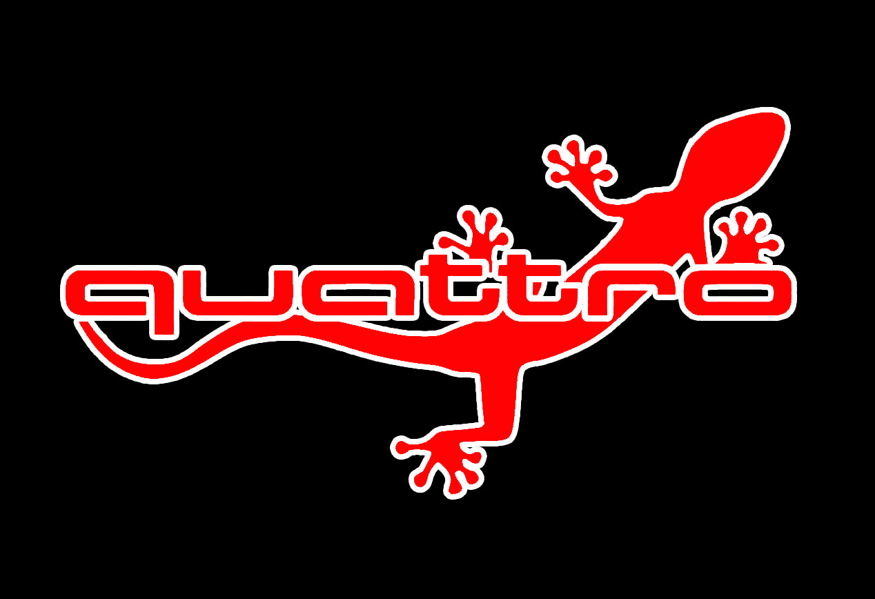 AUDI QUATTRO GECKO  LOGO PROJECTOT LIGHTS Nr.63  (quantity 1 = 2 Logo Films /2 door lights）