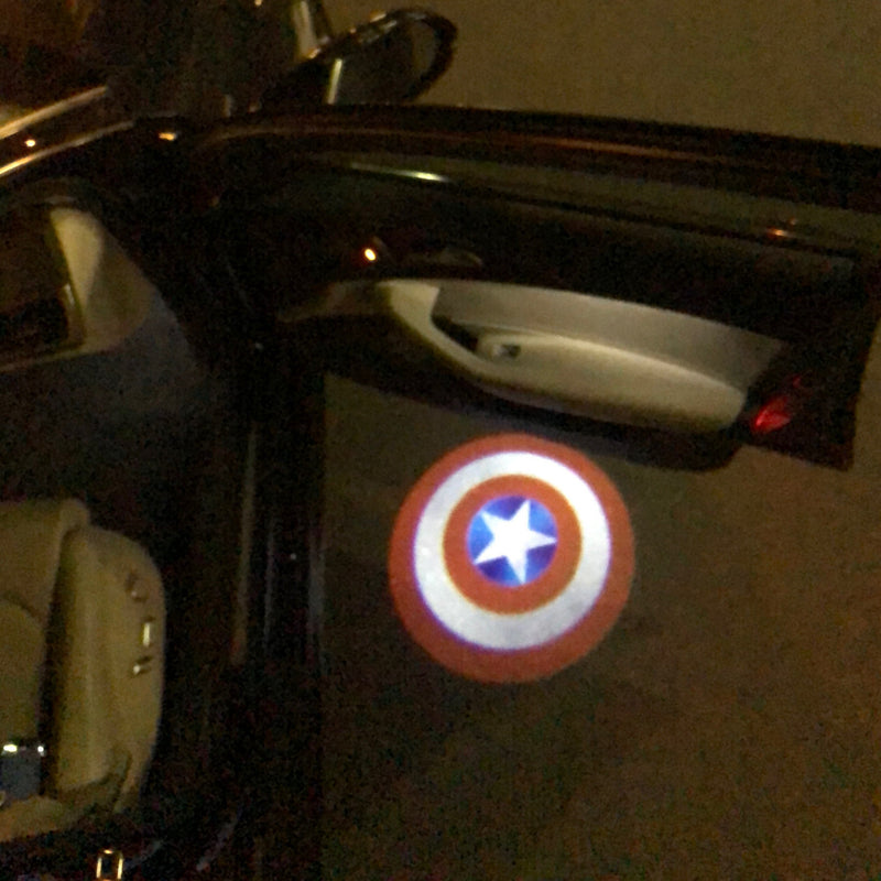 Captain America Logo door lights Nr.213 (quantity 1 = 2 Logo Films /2 door lights）Marvel Heroes Logo