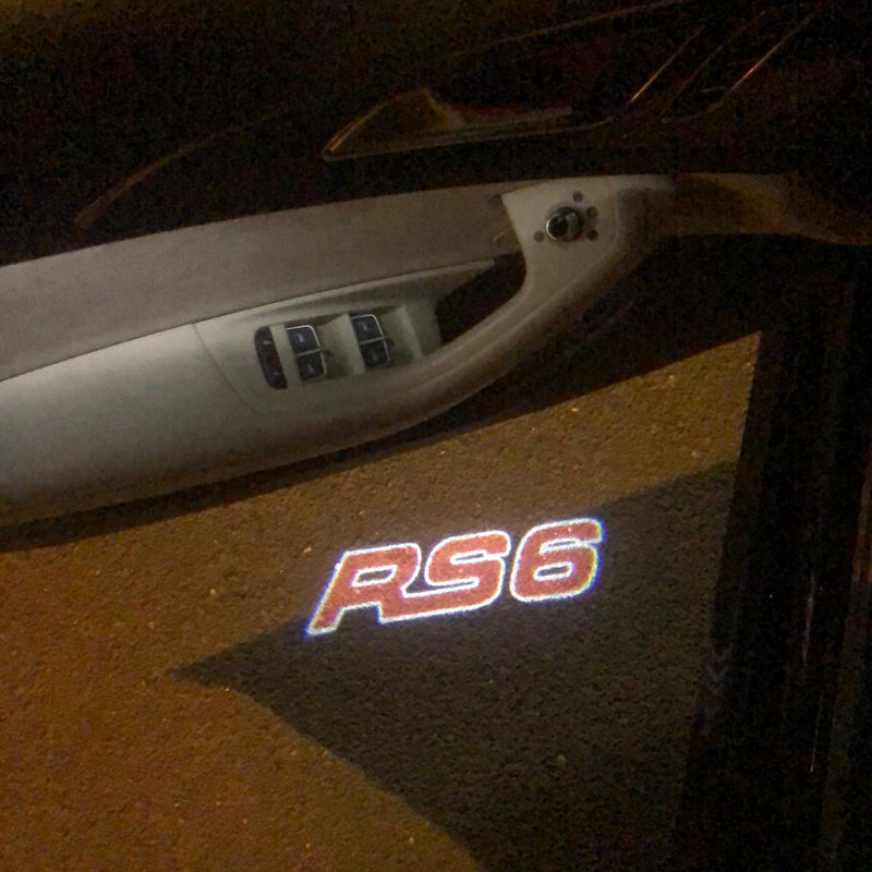 AUDI RS6 LOGO PROJECTOT LIGHTS Nr.76  (quantity 1 = 2 Logo Films /2 door lights）