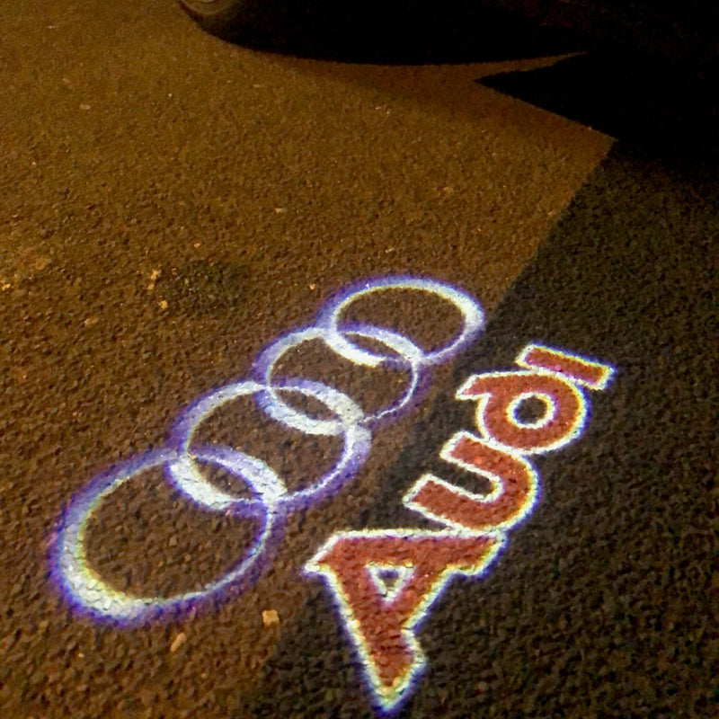 AUDI  Original LOGO PROJECTOT LIGHTS Nr.009 (quantity 1 = 2 Logo Films /2 door lights）