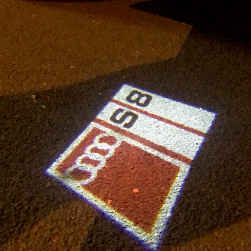 AUDI S8  LOGO PROJECTOT LIGHTS Nr.149  (quantity 1 = 2 Logo Films /2 door lights）
