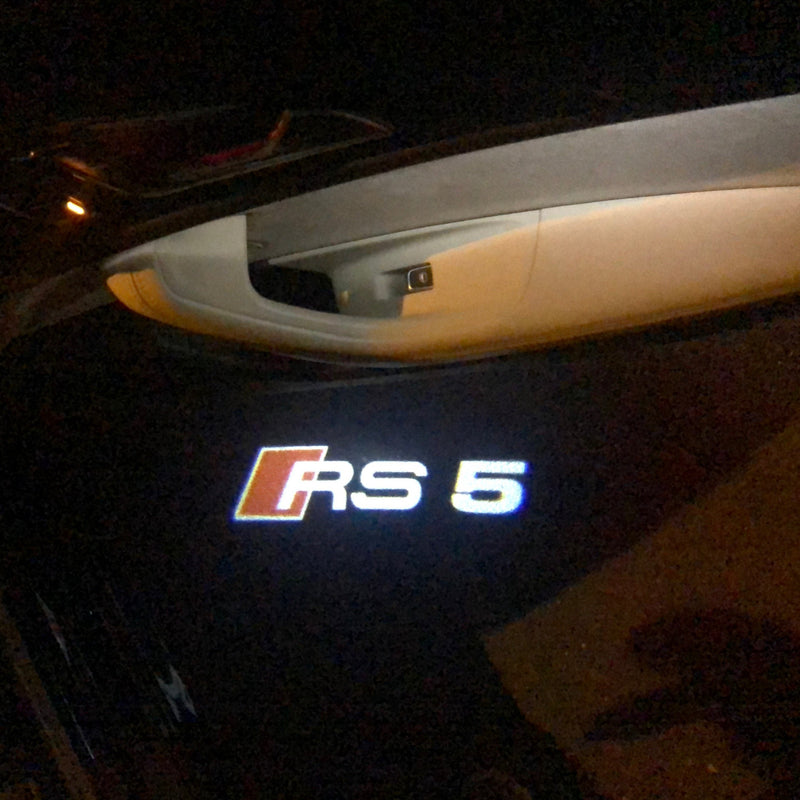 AUDI RS5 LOGO PROJECTOT LIGHTS Nr.54  (quantity 1 = 2 Logo Films /2 door lights）