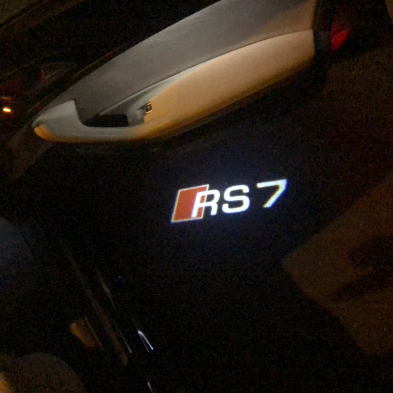 AUDI RS7 LOGO PROJECTOT LIGHTS Nr.56  (quantity 1 = 2 Logo Films /2 door lights）