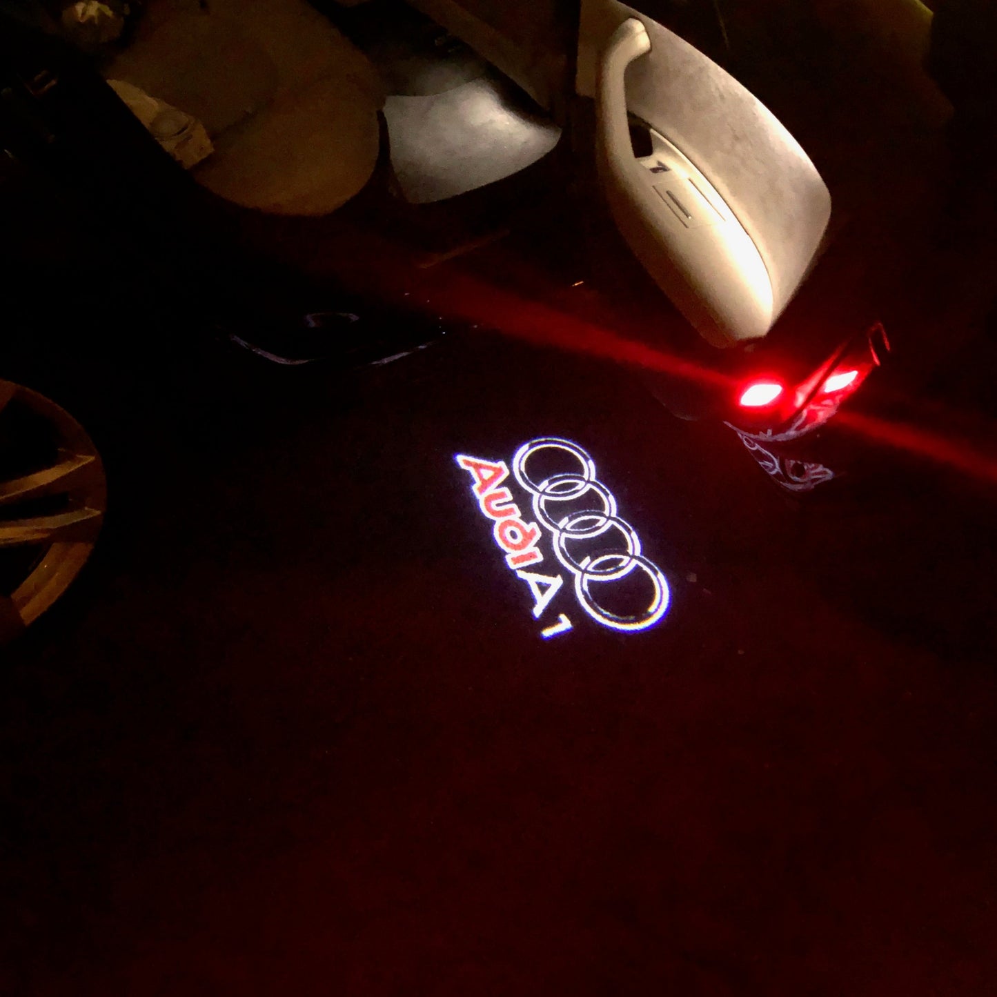 AUDI  A1 LOGO PROJECTOT LIGHTS Nr.125  (quantity 1 = 2 Logo Films /2 door lights）