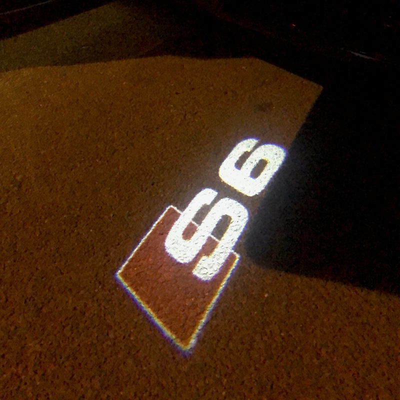 AUDI S6 LOGO PROJECTOT LIGHTS Nr.27  (quantity 1 = 2 Logo Films /2 door lights）