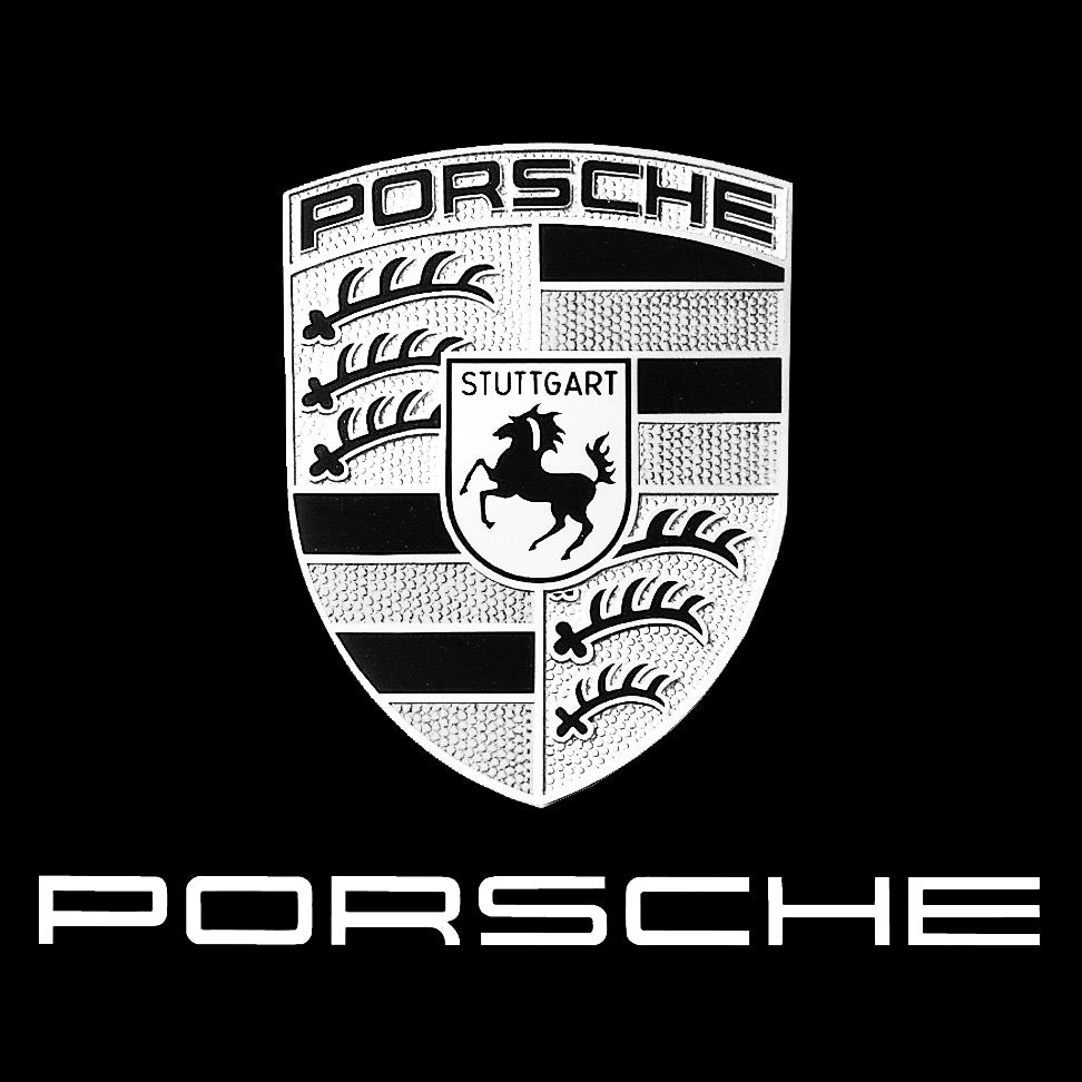 PORSCHE Original LOGO PROJECTOT LIGHTS Nr.07 (Menge 1 = 2 Logo Film / 2 Türleuchten)