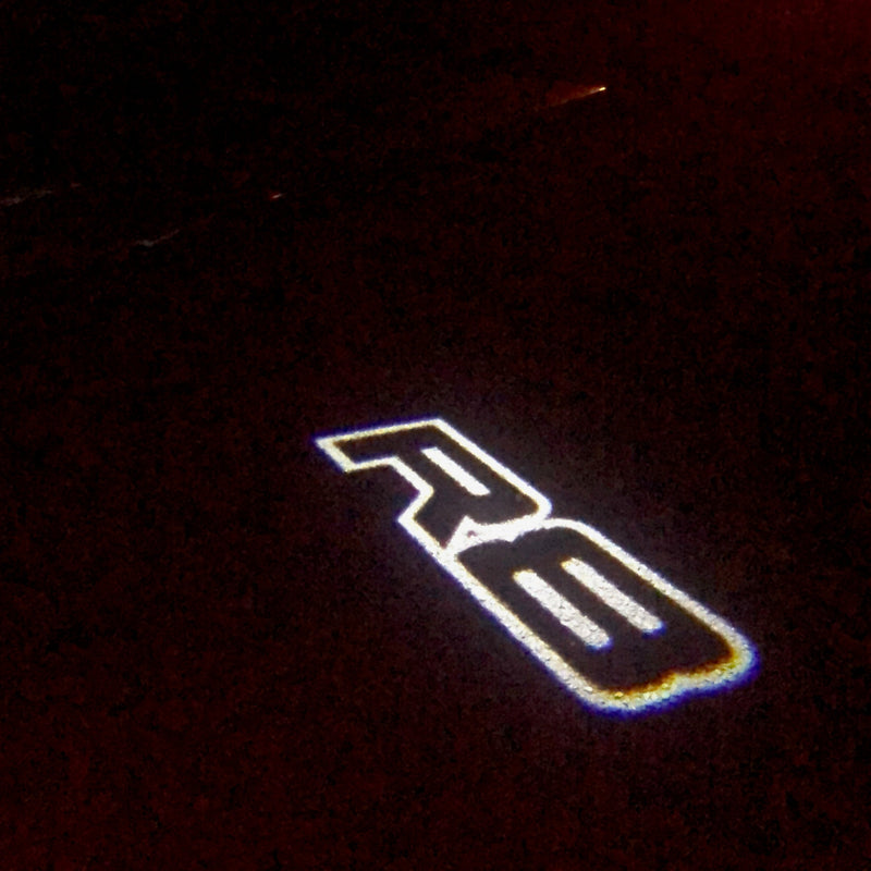 AUDI  R8 LOGO PROJECTOT LIGHTS Nr.123  (quantity 1 = 2 Logo Films /2 door lights）