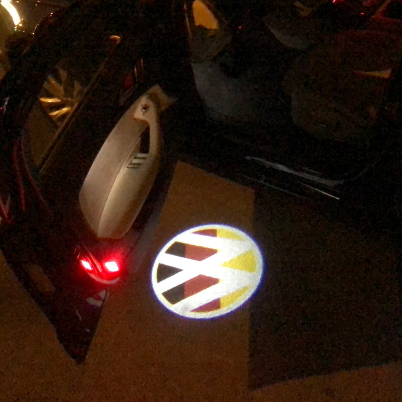 Volkswagen Door lights Original Logo  Nr. 08  ( quantity 1 = 2 logo film / 2 door lights)
