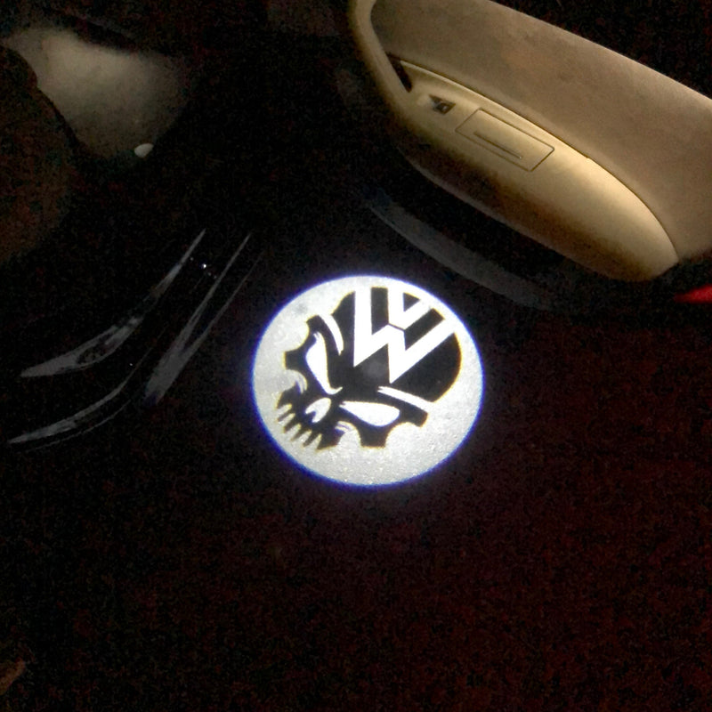 Volkswagen Door lights Skull Logo  Nr. 14   (quantity 1 = 2 Logo Films /2 door lights）