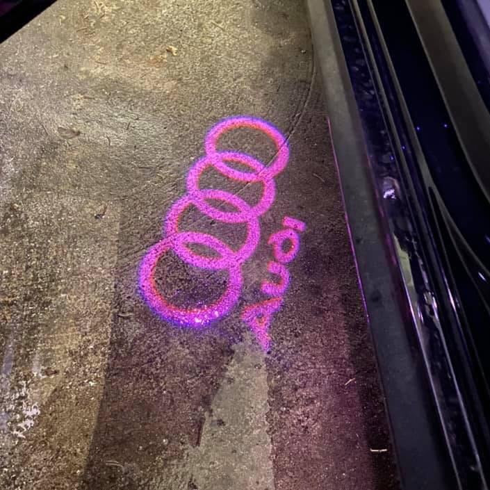 AUDI  Original LOGO PROJECTOT LIGHTS Nr.003  (quantity 1 = 2 Logo Films /2 door lights）
