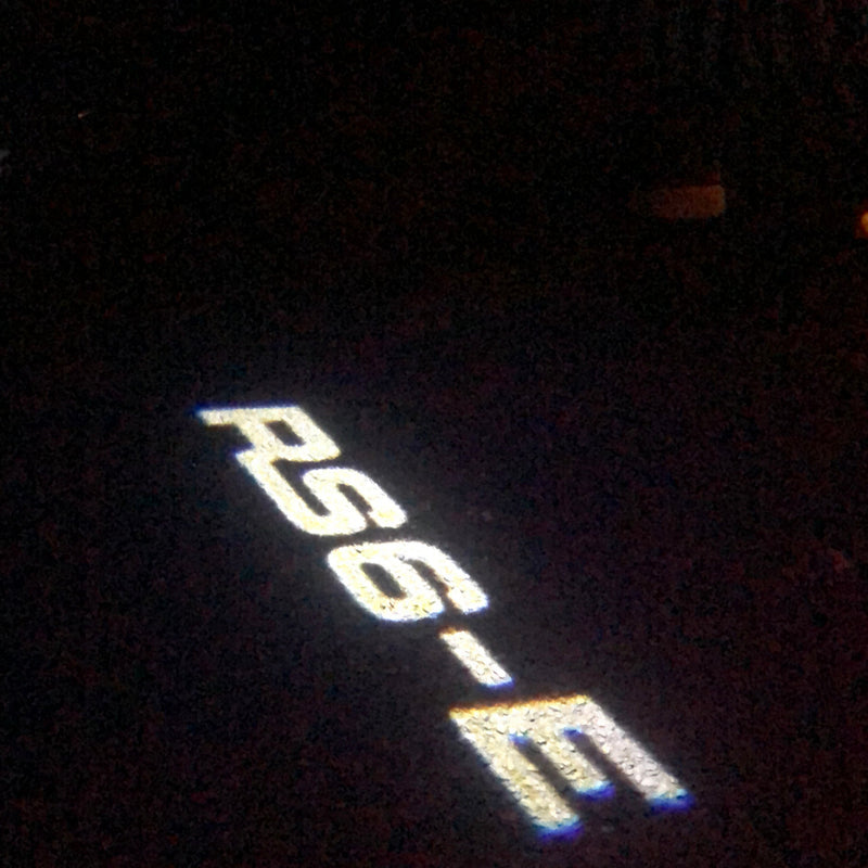 AUDI RS6-E LOGO PROJECTOT LIGHTS Nr.77  (quantity 1 = 2 Logo Films /2 door lights）