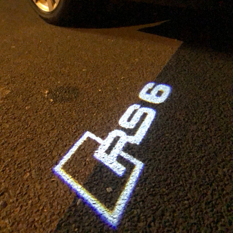 AUDI  RS6 LOGO PROJECTOT LIGHTS Nr.122   (quantity 1 = 2 Logo Films /2 door lights）