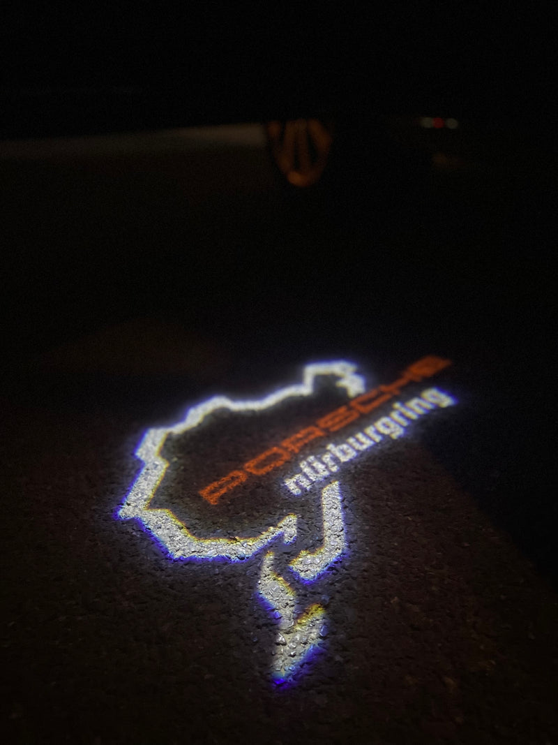 PORSCHE Nürburgring LOGO PROJECTOT LIGHTS Nr.8043 (quantity  1 =  2 Logo Film /  2 door lights)