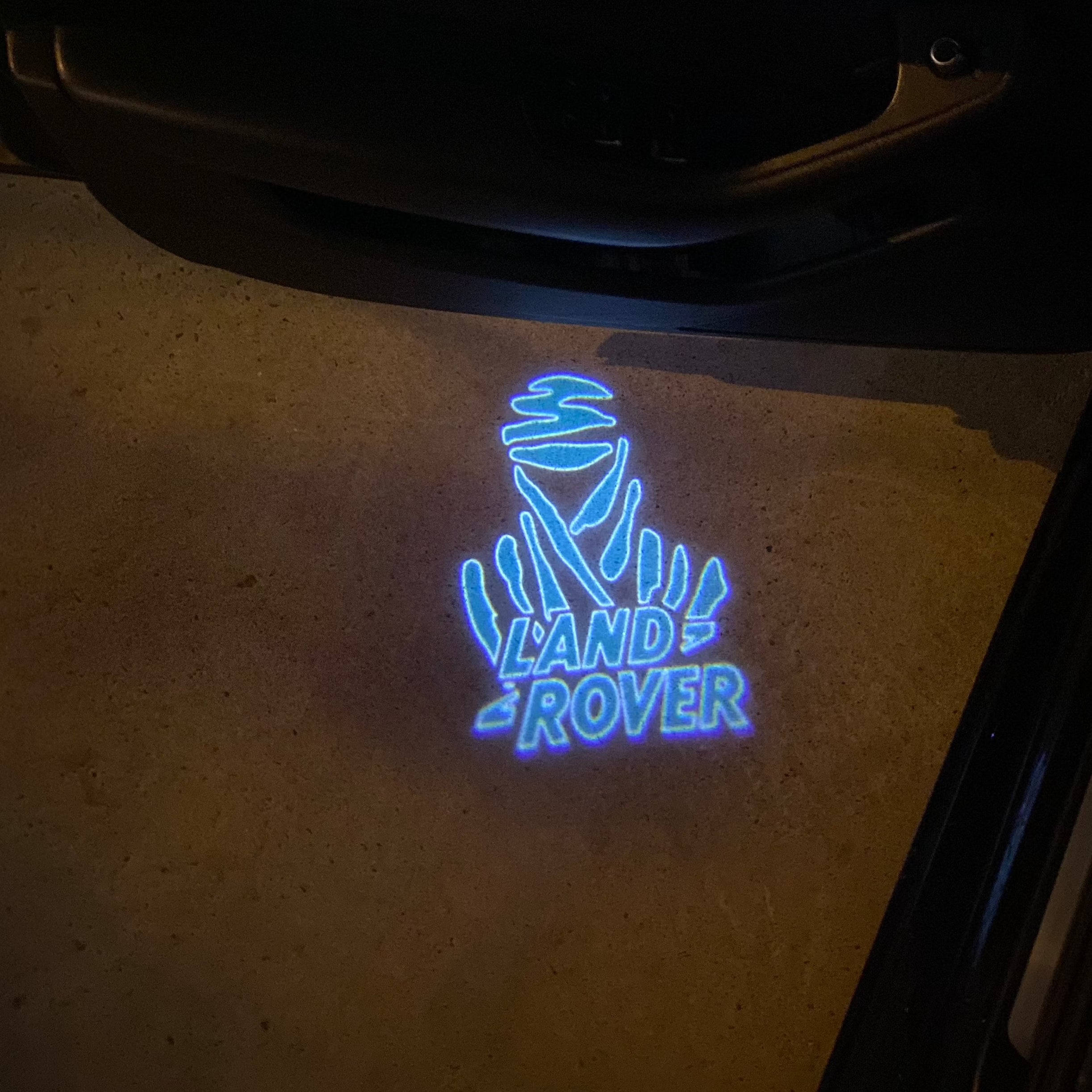 LUCES DE PROYECTOR CON LOGO Land Rover Nr.04 (cantidad 1 = 1 juegos / 2 luces de puerta)