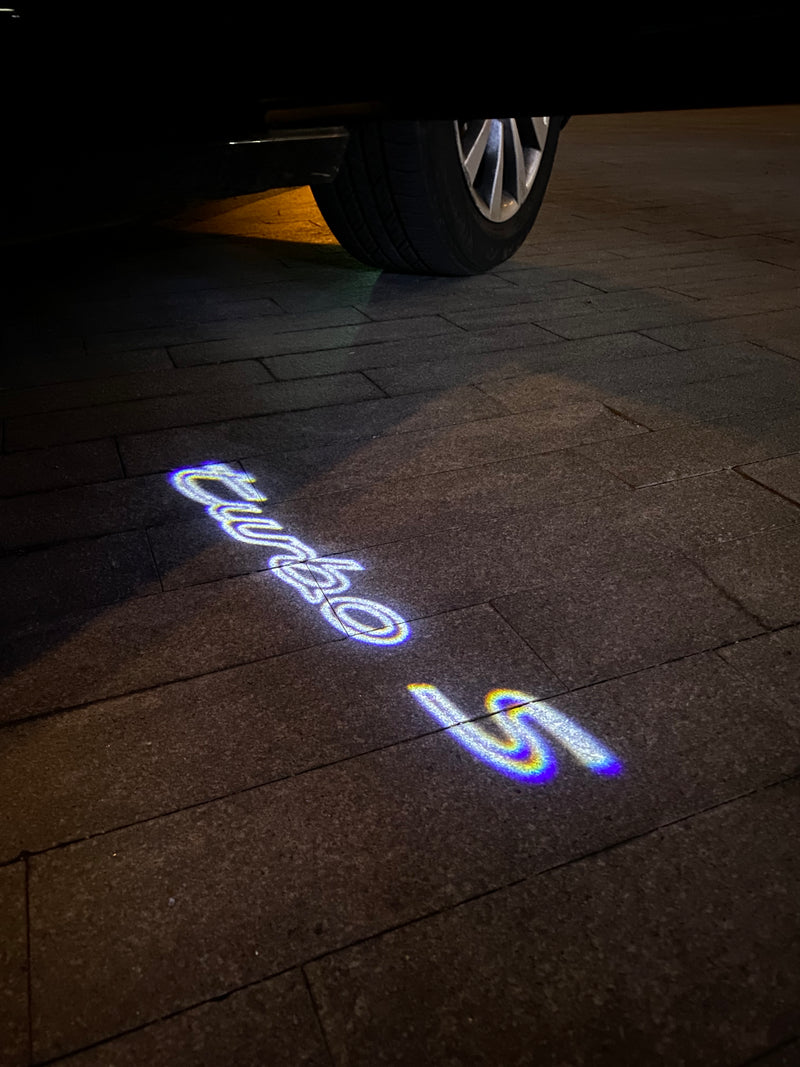 Porsche original logo projection Light No. 03 (qty. 1 = 2 logo film / 2 Door Lights)