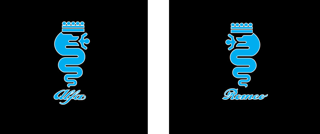 Alfa Romeo Biscione serpent LOGO PROJECTOT LIGHTS Nr.61 (quantité 1 = 2 Logo Film / 2 feux de porte)