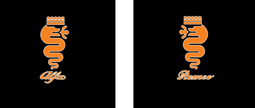LUCI PROIETTORI LOGO Serpente Alfa Romeo Biscione Nr.63 (quantità 1 = 2 Logo Film / 2 luci porta)