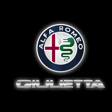 LUCES DE PROYECTOR LOGO Alfa Romeo Giulietta N ° 86 (cantidad 1 = 2 Película con Logo / 2 luces de puerta)