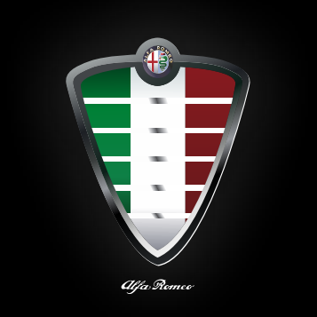 Alfa Romeo ORIGINAL Multicolour Logo PROJECTOT LIGHTS Nr.52 (quantity  1 =  2 Logo Film /  2 door lights)