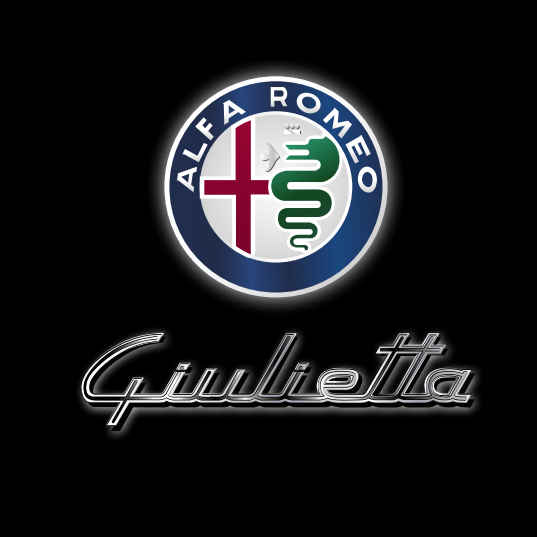 Alfa Romeo Giulietta LOGO PROJECTOT LIGHTS Nr.87 (quantità 1 = 2 Logo Film / 2 luci porta)