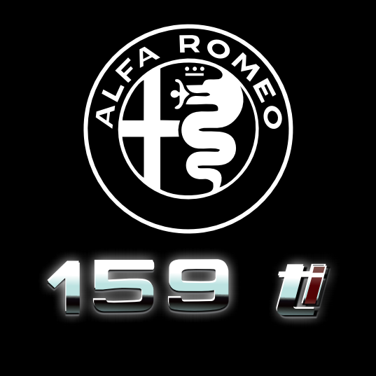 LUCI PROIETTORI LOGO Alfa Romeo 159 TI Nr.55 (quantità 1 = 2 Logo Film / 2 luci porta)