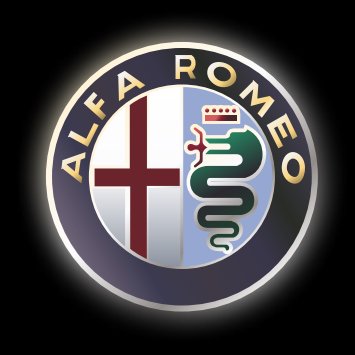 Alfa Romeo ORIGINAL Multicolour Logo PROJECTOT LIGHTS Nr.37 (quantity  1 =  2 Logo Film /  2 door lights)